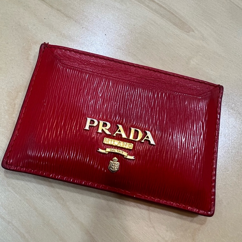 Prada Red Cardholder Wallet